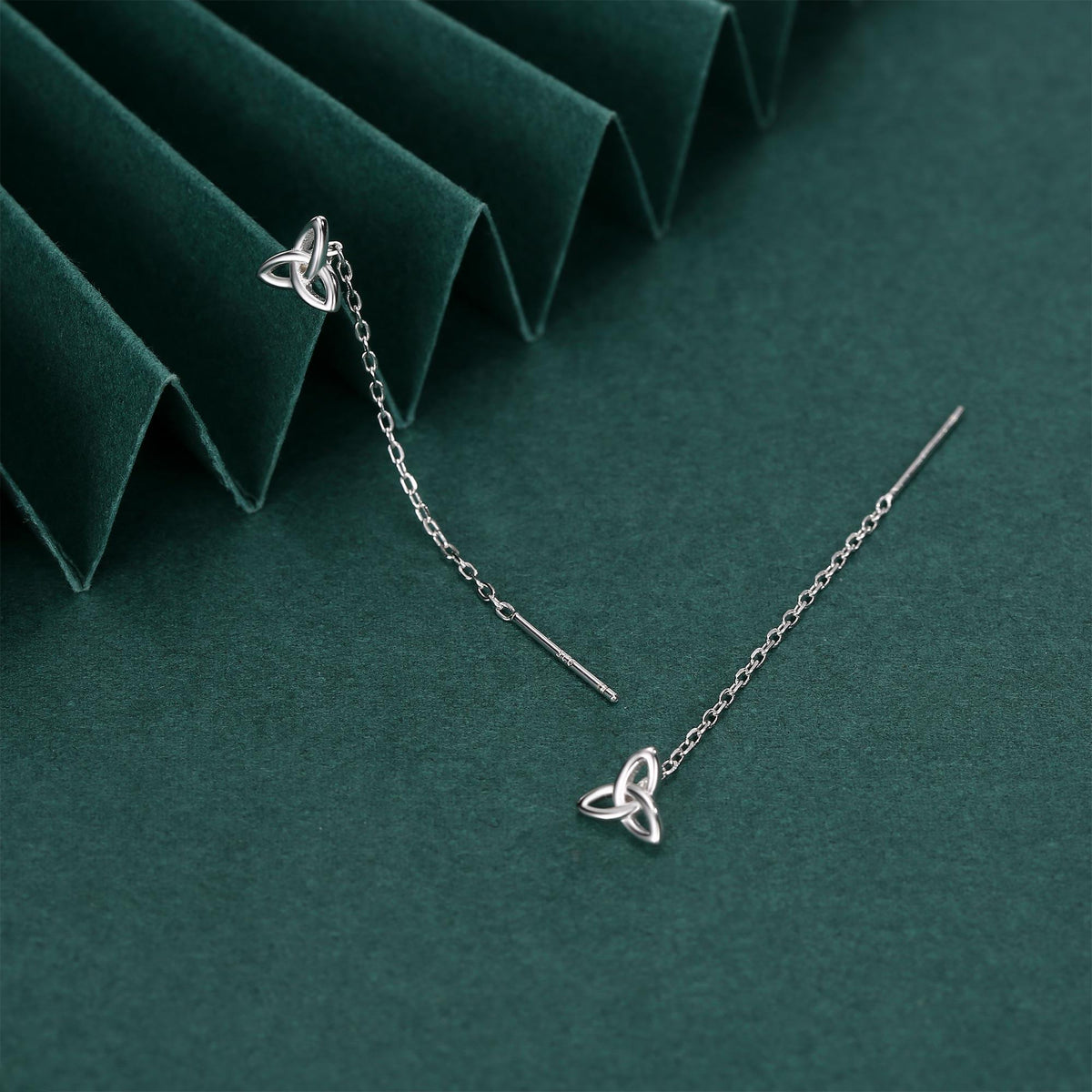 Celtic Trinity Knot Threader Earrings