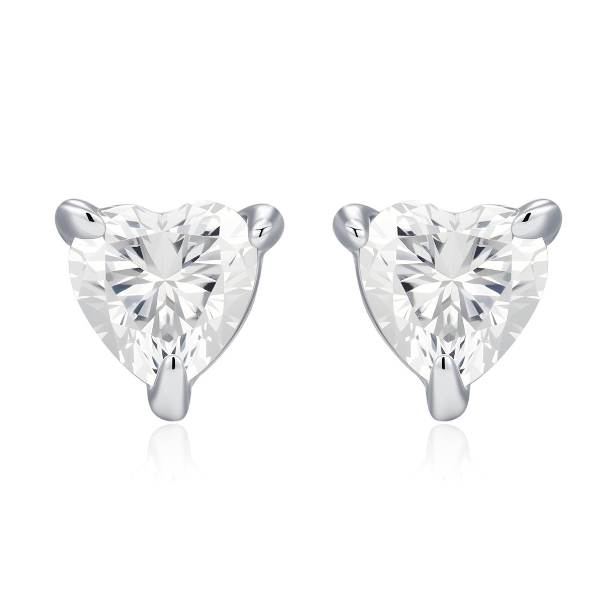 3mm Heart Moissanite Stud Earrings