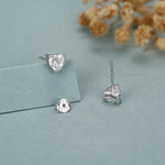 Sterling Silver 5MM Heart Moissanite Stud Earrings