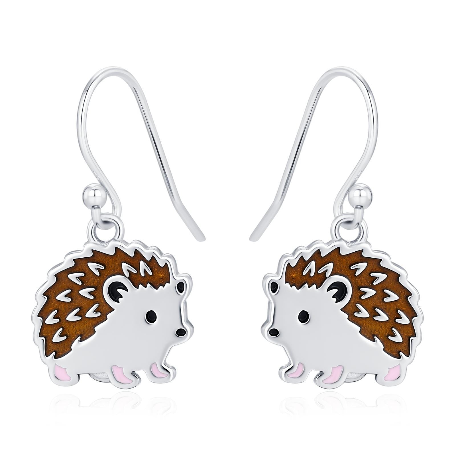 Sterling Silver Hedgehog Hook Earrings