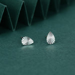 Sterling Silver Sunburst Teardrop 16G Flat Back Earrings