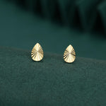 Sterling Silver Sunburst Teardrop 16G Flat Back Earrings