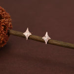 Sterling Silver Sunburst Kite 18G Screw Back Earrings