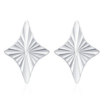 Sterling Silver Sunburst Kite 18G Screw Back Earrings