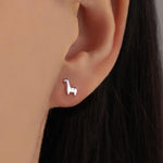 Sterling Silver Alpaca 16G Flat Back Earrings, Animal Earrings