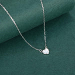 Mother of Pearl Heart Pendant Necklace in Sterling Silver, Silver or Gold or Rose Gold, Natural Mother of Pearl Heart Necklace