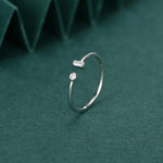 Baguette CZ Open Ring in Sterling Silver, Silver or Gold, Adjustable, Baguette Ring, Minimalist CZ Ring, Geometric Ring