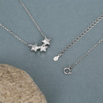 Clear CZ Triple Star Pendant Necklace in Sterling Silver, Silver or Gold, Three Star Crystal Necklace, Minimal Star Pendant