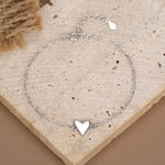 Tiny and Delicate Heart Bracelet in Sterling Silver, Silver or Gold or Rose Gold, Small Heart Bracelet, Silver Heart Bracelet