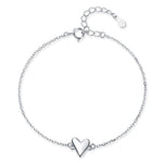 Tiny and Delicate Heart Bracelet in Sterling Silver, Silver or Gold or Rose Gold, Small Heart Bracelet, Silver Heart Bracelet
