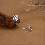 Blue Eyed Tiger Stud Earrings in Sterling Silver, Silver or Gold, Animal Earrings, Nature Inspired