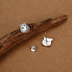 Blue Eyed Tiger Stud Earrings in Sterling Silver, Silver or Gold, Animal Earrings, Nature Inspired