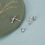Sterling Silver Hammerhead Shark Screw Back Earrings