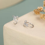 Sterling Silver Tiny Bow Open Hoop Earrings