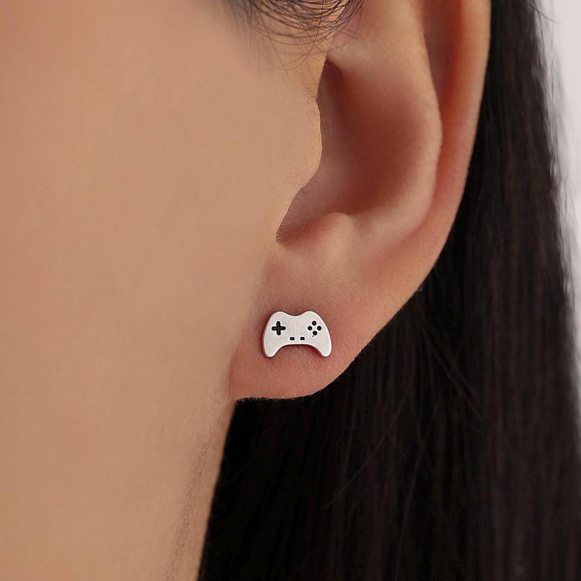 Game Console Stud Earrings in Sterling Silver, Silver or Gold, Gamer Earrings, Gamer Gift, Gaming Console Earrings