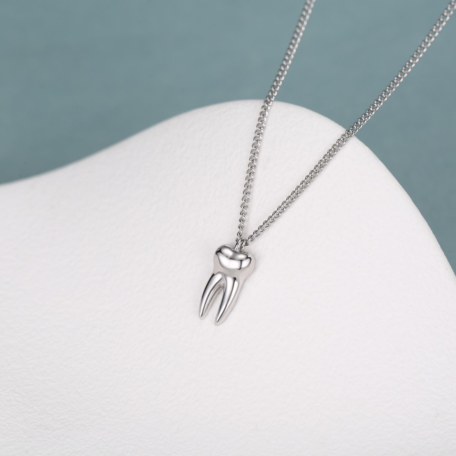 Sterling Silver Molar Tooth Necklace