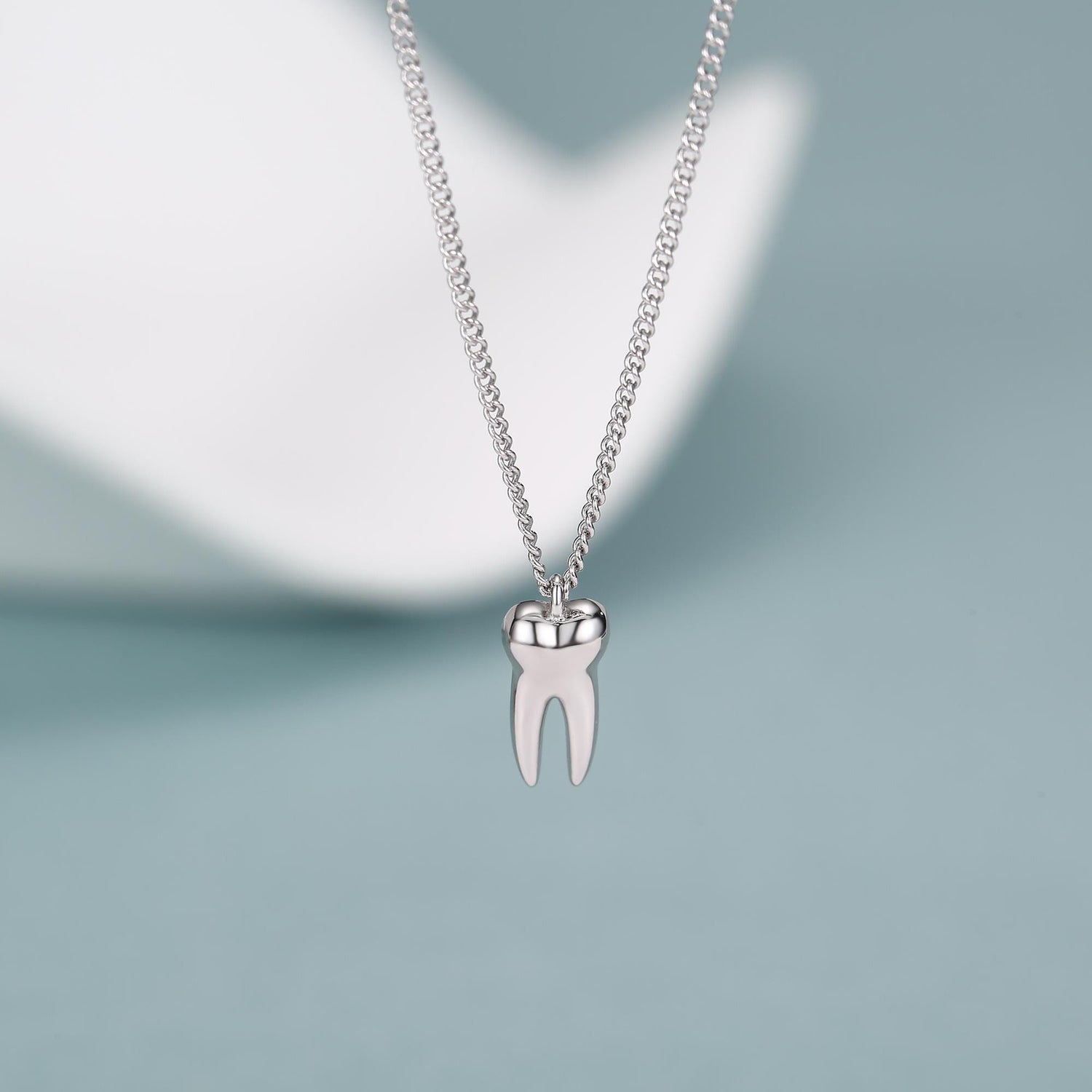 Sterling Silver Molar Tooth Necklace