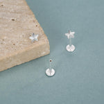 Sterling Silver Sunburst Star 16G Flat Back Earrings