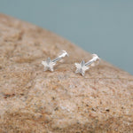 Sterling Silver Sunburst Star 16G Flat Back Earrings