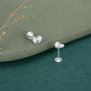 Sterling Silver Sunburst Heart 16G Flat Back Earrings
