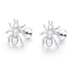 Sterling Silver Ant 16G Flat Back Labret Earrings