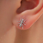 Sterling Silver Ant 16G Flat Back Labret Earrings