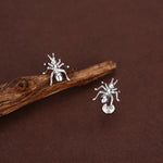 Sterling Silver Ant 16G Flat Back Labret Earrings