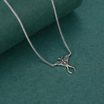 Oxidised Luna Moth Charm Necklace