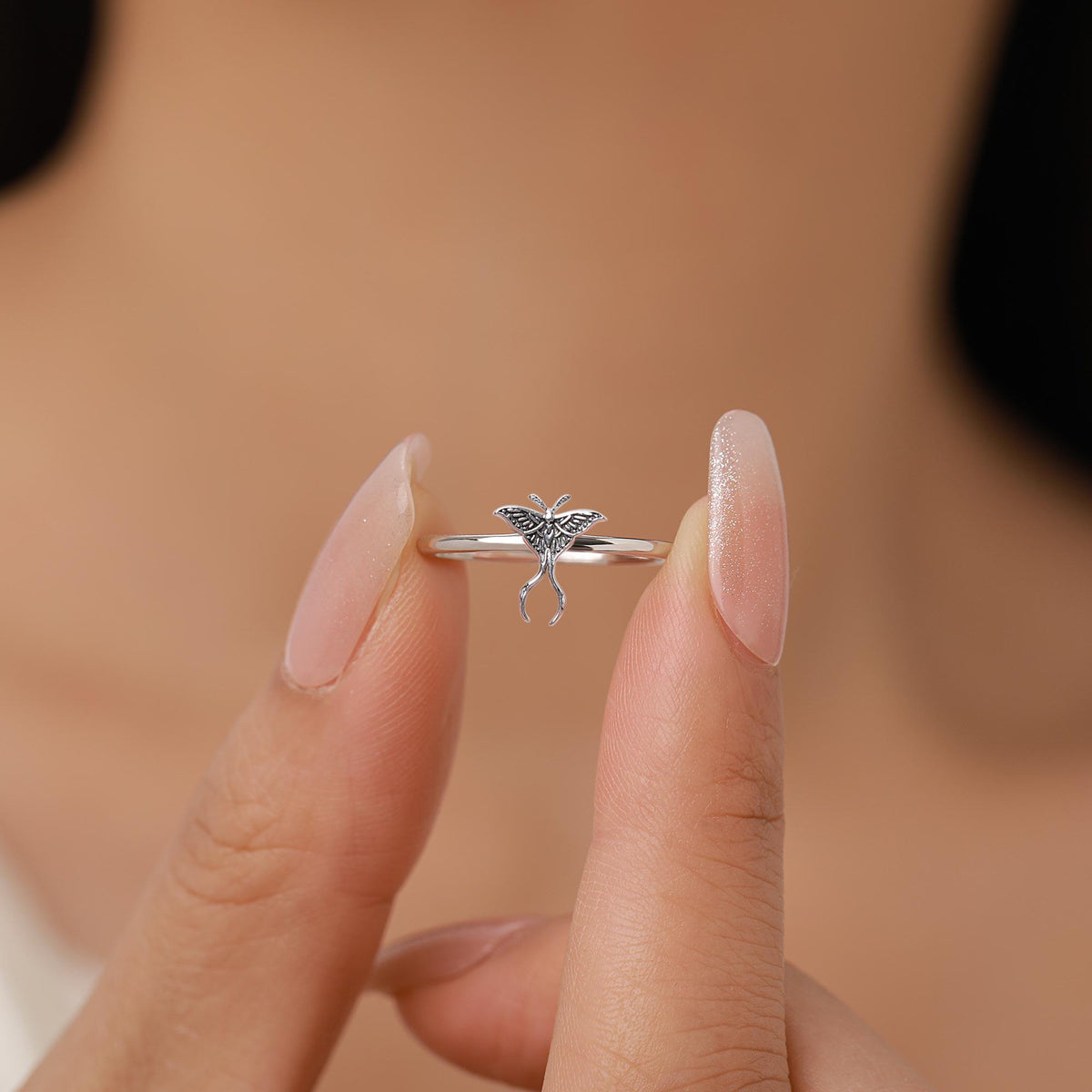 Sterling Silver Luna Moth Ring