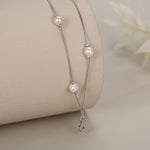 Double Layer Baroque Pearl Station Bracelet
