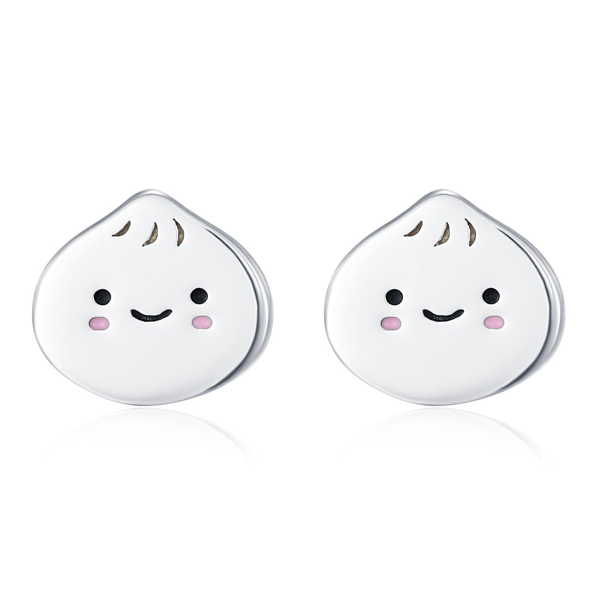 Sterling Silver Bao Bun Earrings, Silver or Gold, Dumpling Earrings, Kawaii Bao Earrings, Cute and Fun Food Jewellery, Quirky Bao Earrings