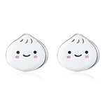 Sterling Silver Bao Bun Earrings, Silver or Gold, Dumpling Earrings, Kawaii Bao Earrings, Cute and Fun Food Jewellery, Quirky Bao Earrings