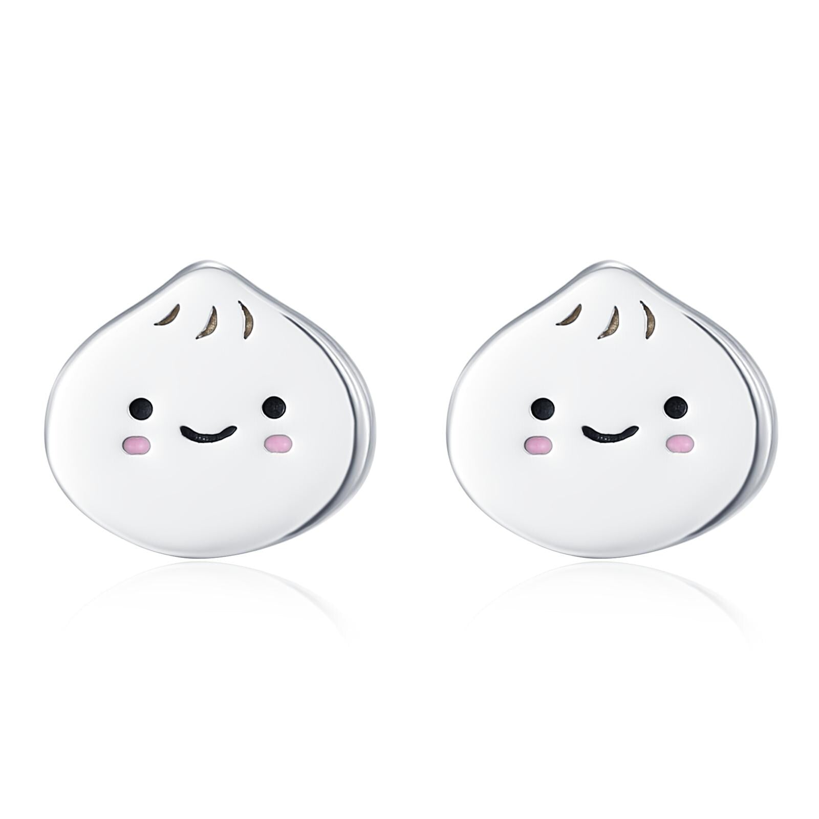 Sterling Silver Bao Bun Earrings, Silver or Gold, Dumpling Earrings, Kawaii Bao Earrings, Cute and Fun Food Jewellery, Quirky Bao Earrings