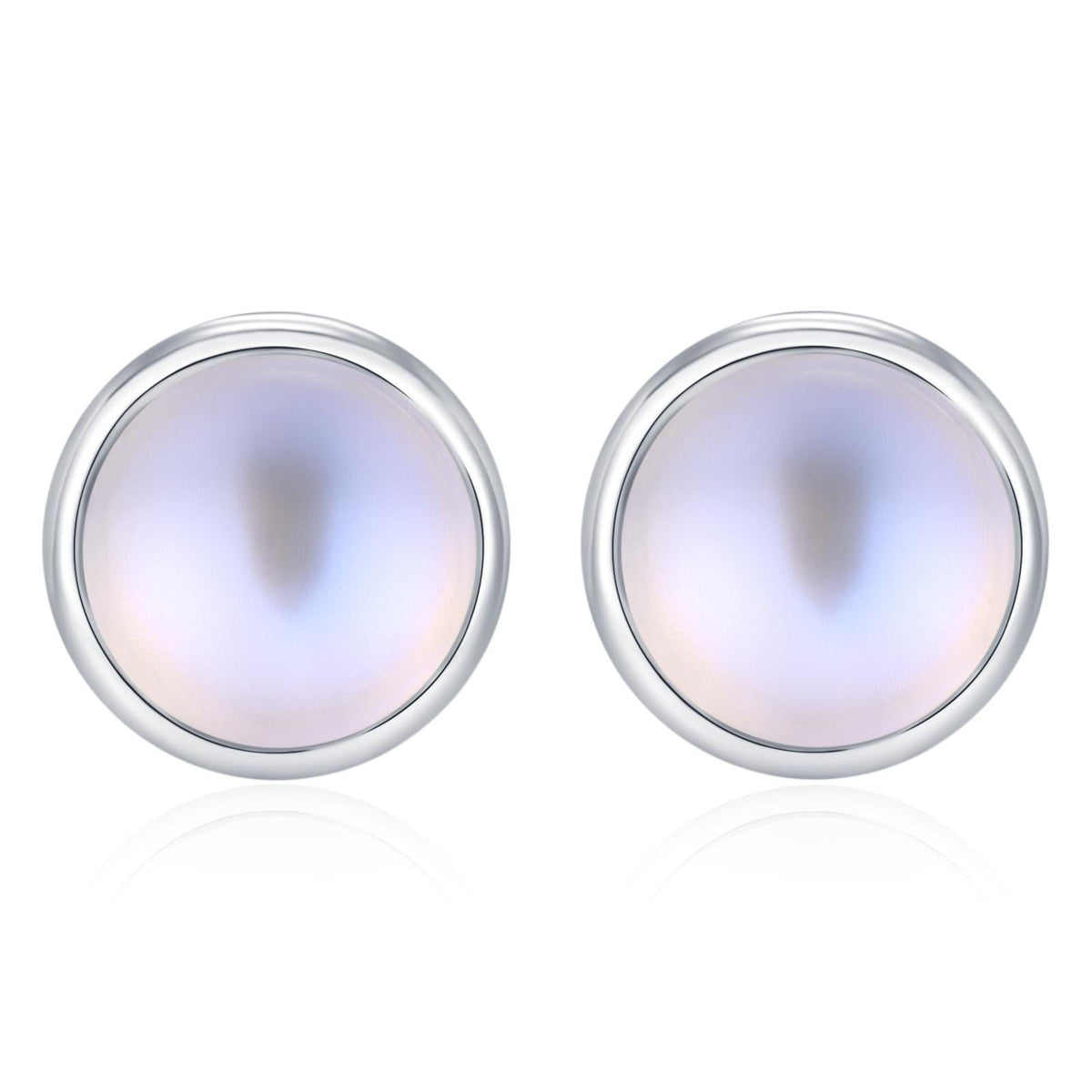 Blue Flash Lab Moonstone Crystal Stud Earrings in Sterling Silver, 4mm 5mm 6mm Simulated Moonstones, Minimalist Stud