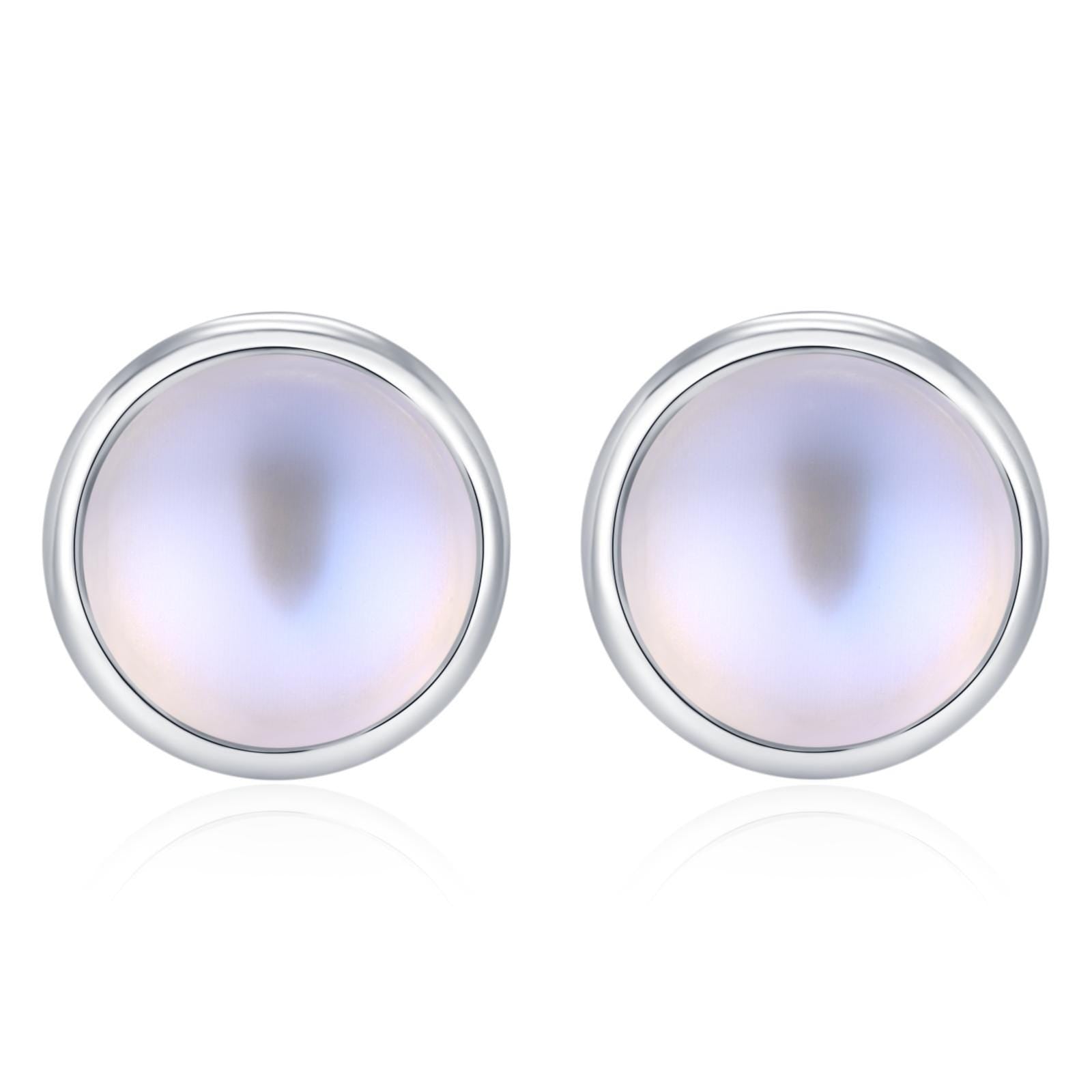 Blue Flash Lab Moonstone Crystal Stud Earrings in Sterling Silver, 4mm 5mm 6mm Simulated Moonstones, Minimalist Stud