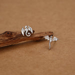 Tiny Mismatched Dragon Stud Earrings in Sterling Silver, Silver, Gold or Rose Gold, Asymmetric Dragon Stud Earrings