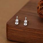 Tiny Violin Stud Earrings in Sterling Silver, Silver or Gold, Music Earrings
