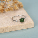 Green Jasper Jade Open Ring