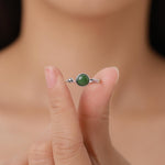 Green Jasper Jade Open Ring