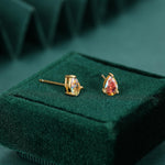 Sterling Silver Aurora AB CZ Droplet Stud Earrings, Pear Cut Aurora Colour Changing CZ Earrings