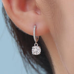 Double Prong Sparkly CZ Huggie Hoop in Sterling Silver, Silver or Gold or Rose Gold, Minimalist Simple Hoop Earrings, CZ Hoops