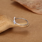 CZ Forget-me-not Flower Bouquet Open Ring