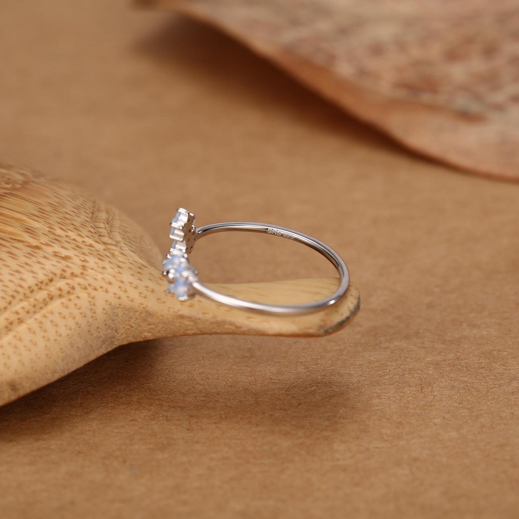 CZ Forget-me-not Flower Bouquet Open Ring