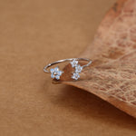 CZ Forget-me-not Flower Bouquet Open Ring
