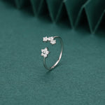 CZ Forget-Me-Not Flower Bouquet Open Ring
