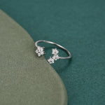 CZ Forget-Me-Not Flower Bouquet Open Ring