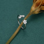 CZ Forget-Me-Not Flower Bouquet Open Ring