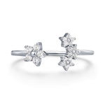 CZ Forget-Me-Not Flower Bouquet Open Ring