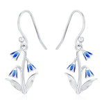Sterling Silver Bluebell Flower Hook Earrings