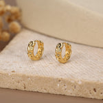 Sterling Silver Organic Molten Huggie Hoop Earrings